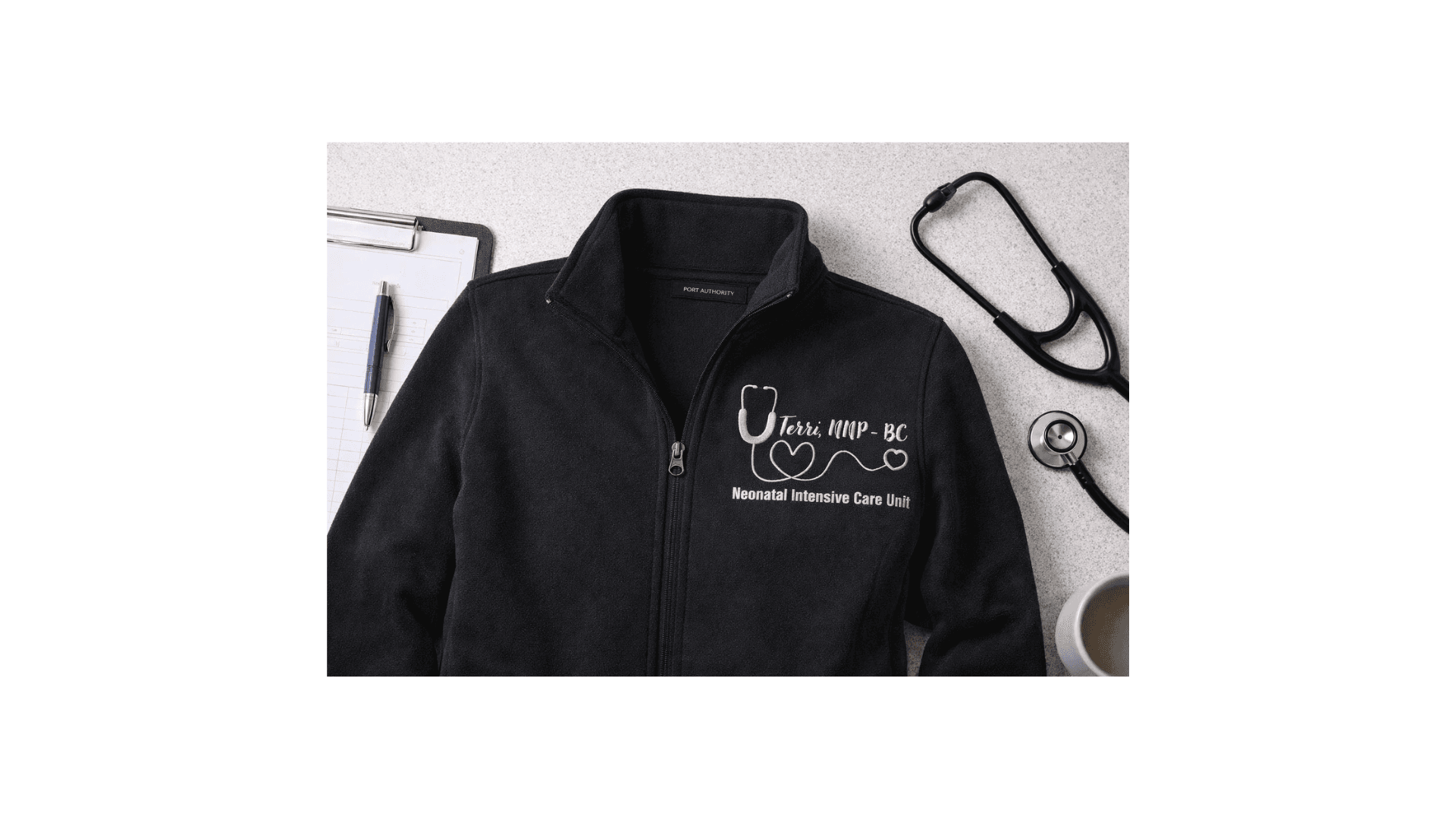 Embroidered Quarter Zip